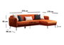 Atelier Del Sofa Sevilla Corner Right (L3+Chl) Sofá-Cama Esquinero Naranja 270 x 170 cm
